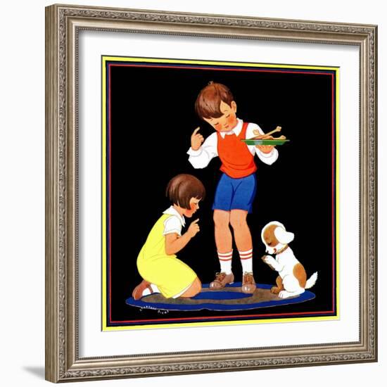 Teaching Manners - Child Life-Clarence Biers-Framed Giclee Print