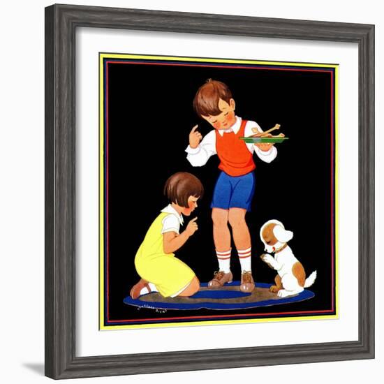 Teaching Manners - Child Life-Clarence Biers-Framed Giclee Print