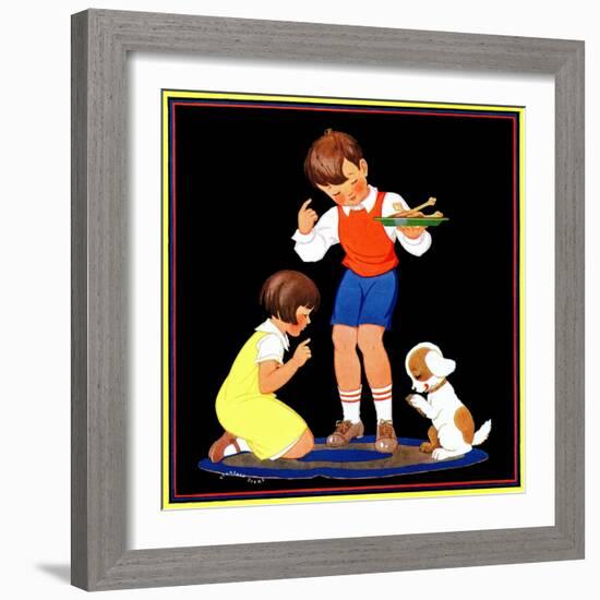 Teaching Manners - Child Life-Clarence Biers-Framed Giclee Print