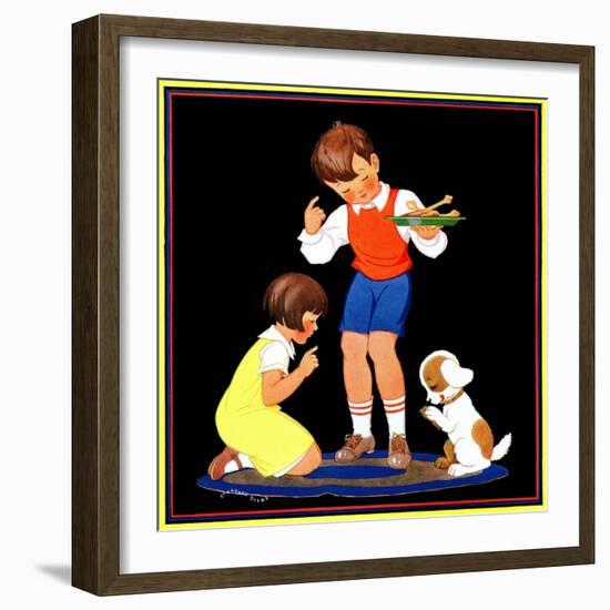 Teaching Manners - Child Life-Clarence Biers-Framed Giclee Print