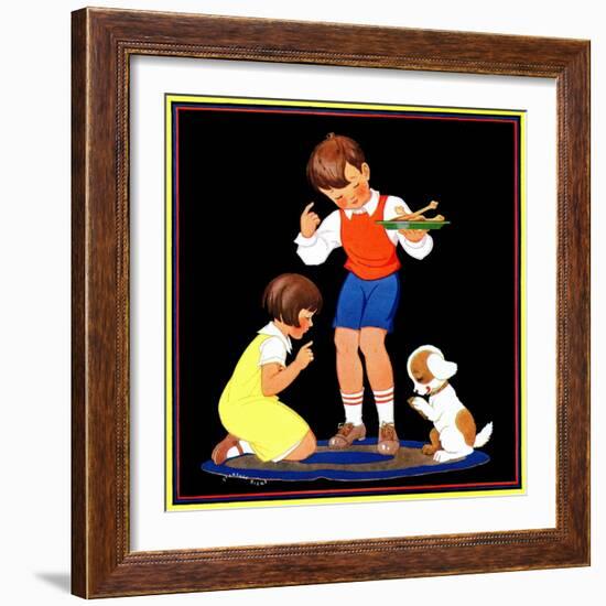 Teaching Manners - Child Life-Clarence Biers-Framed Giclee Print