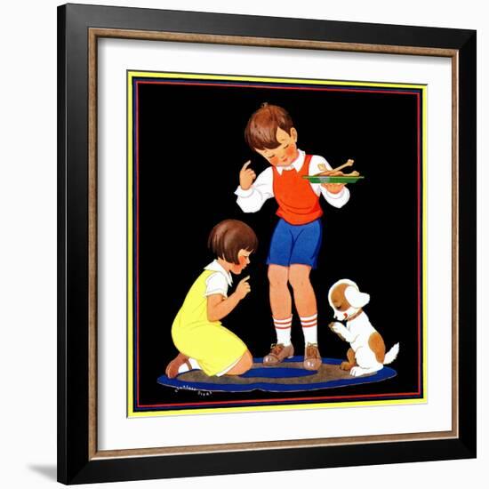 Teaching Manners - Child Life-Clarence Biers-Framed Giclee Print