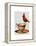 Teacup and Red Cardinal-Fab Funky-Framed Stretched Canvas