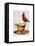 Teacup and Red Cardinal-Fab Funky-Framed Stretched Canvas