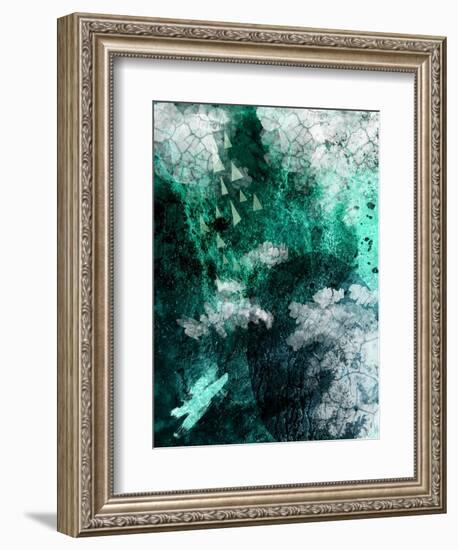 Teal Abstract B-Urban Epiphany-Framed Art Print