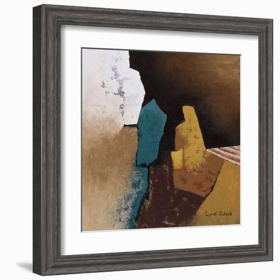 Teal Abstract I-Cyndi Schick-Framed Giclee Print