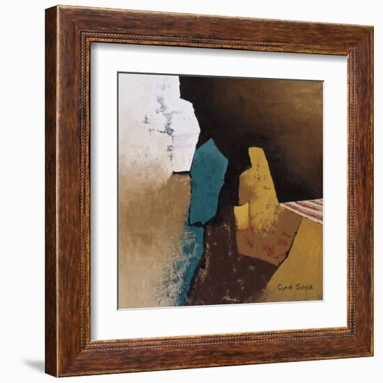 Teal Abstract I-Cyndi Schick-Framed Giclee Print