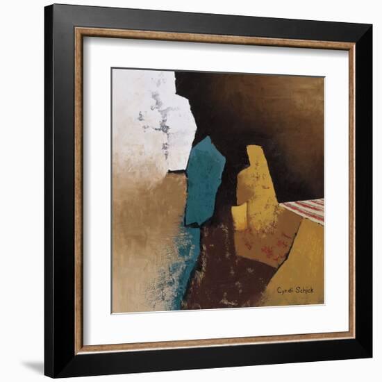 Teal Abstract I-Cyndi Schick-Framed Giclee Print