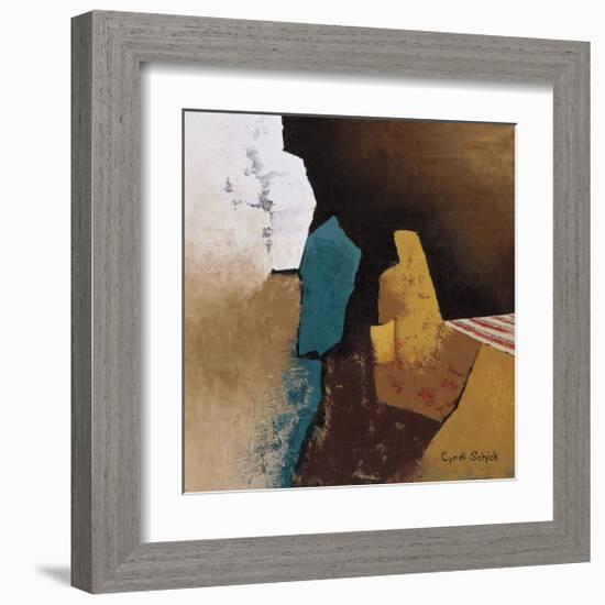 Teal Abstract I-Cyndi Schick-Framed Giclee Print