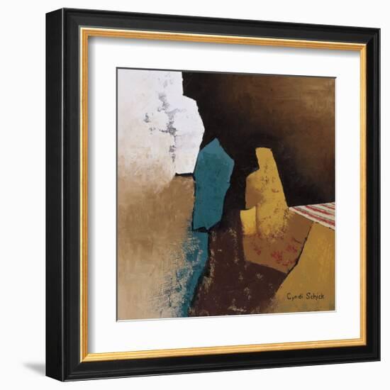 Teal Abstract I-Cyndi Schick-Framed Giclee Print