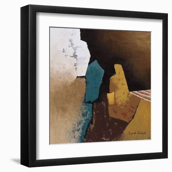 Teal Abstract I-Cyndi Schick-Framed Giclee Print