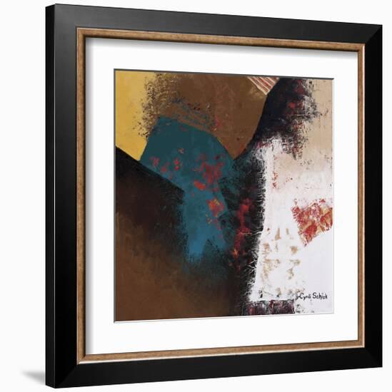 Teal Abstract II-Cyndi Schick-Framed Giclee Print