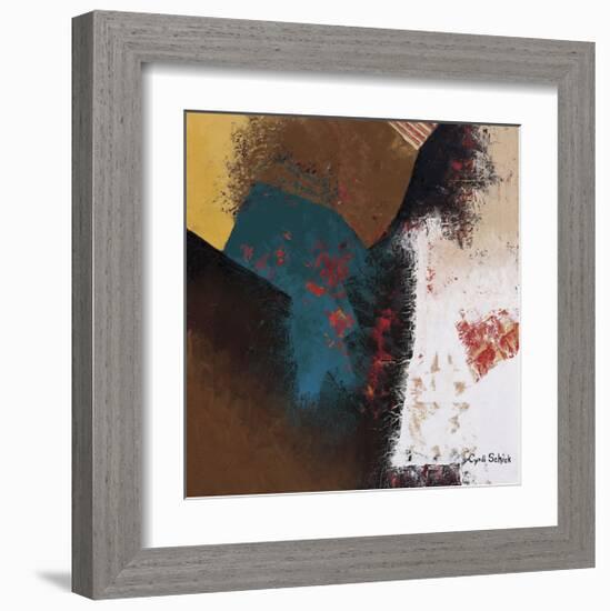 Teal Abstract II-Cyndi Schick-Framed Giclee Print