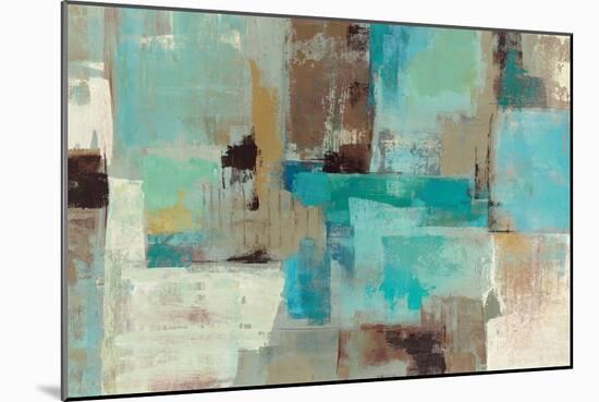 Teal and Aqua Reflections V2-Silvia Vassileva-Mounted Art Print