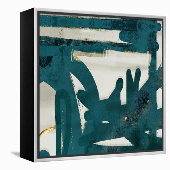 Teal and Flare Square A-Cynthia Alvarez-Framed Stretched Canvas