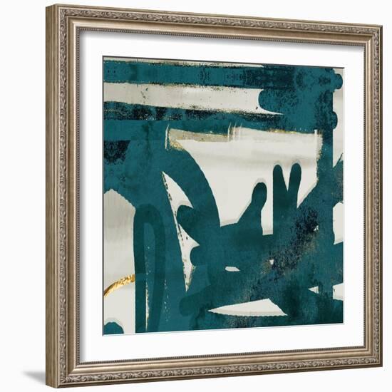 Teal and Flare Square A-Cynthia Alvarez-Framed Art Print