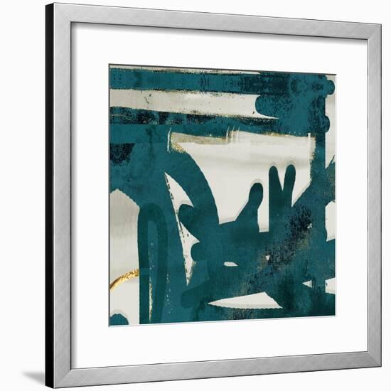 Teal and Flare Square A-Cynthia Alvarez-Framed Art Print