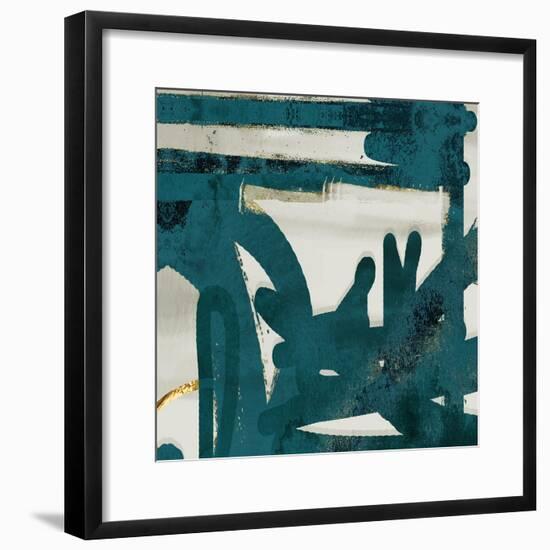 Teal and Flare Square A-Cynthia Alvarez-Framed Art Print