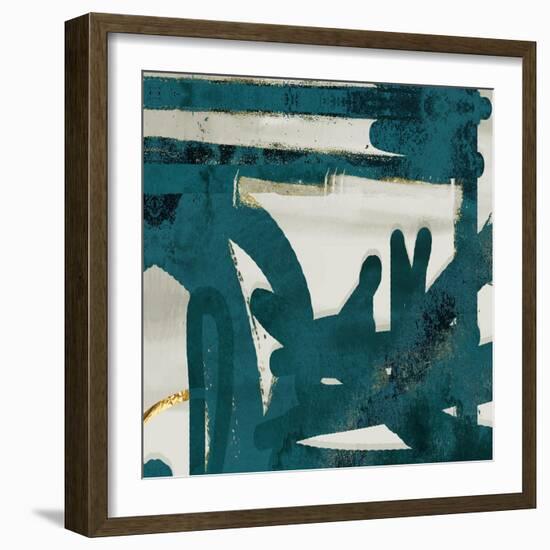 Teal and Flare Square A-Cynthia Alvarez-Framed Art Print