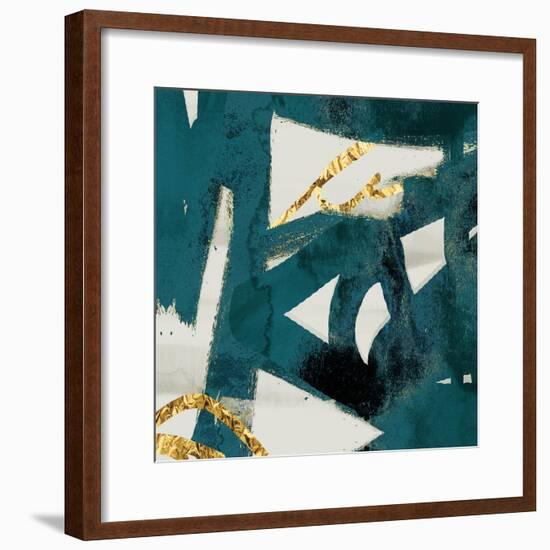 Teal and Flare Square B-Cynthia Alvarez-Framed Art Print