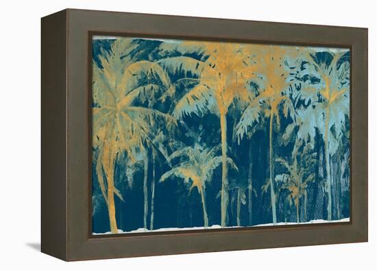 Teal and Gold Palms-Patricia Pinto-Framed Stretched Canvas