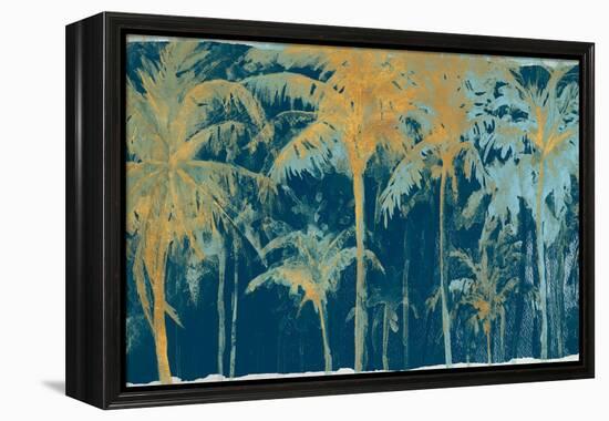 Teal and Gold Palms-Patricia Pinto-Framed Stretched Canvas