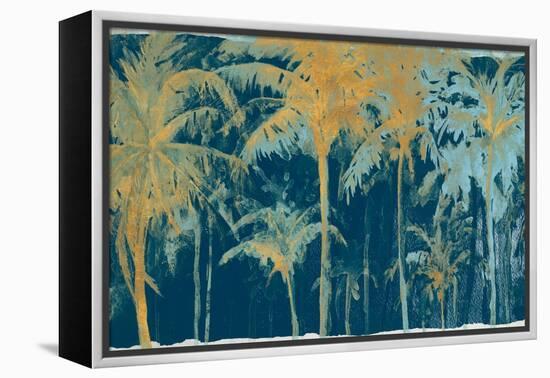 Teal and Gold Palms-Patricia Pinto-Framed Stretched Canvas