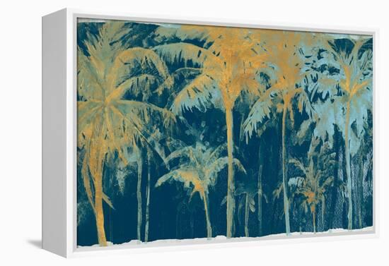 Teal and Gold Palms-Patricia Pinto-Framed Stretched Canvas