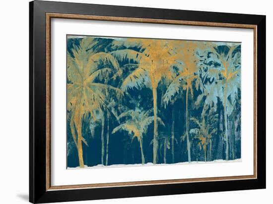 Teal and Gold Palms-Patricia Pinto-Framed Art Print