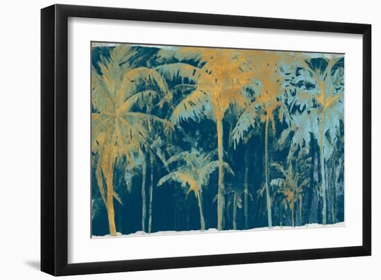 Teal and Gold Palms-Patricia Pinto-Framed Art Print