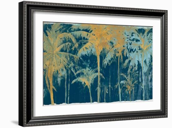 Teal and Gold Palms-Patricia Pinto-Framed Art Print