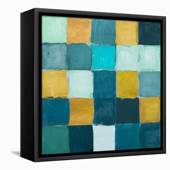 Teal and Gold Rural Facade I-Lanie Loreth-Framed Stretched Canvas