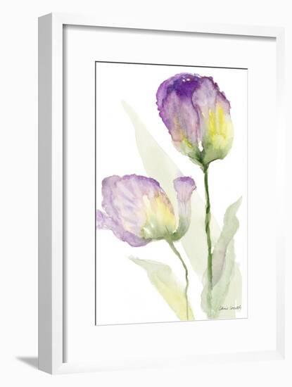 Teal and Lavender Tulips II-Lanie Loreth-Framed Art Print