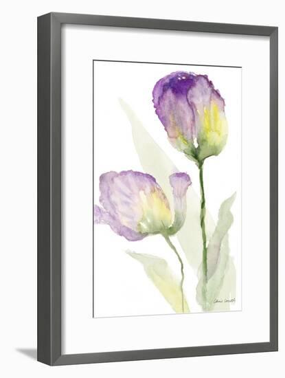 Teal and Lavender Tulips II-Lanie Loreth-Framed Art Print