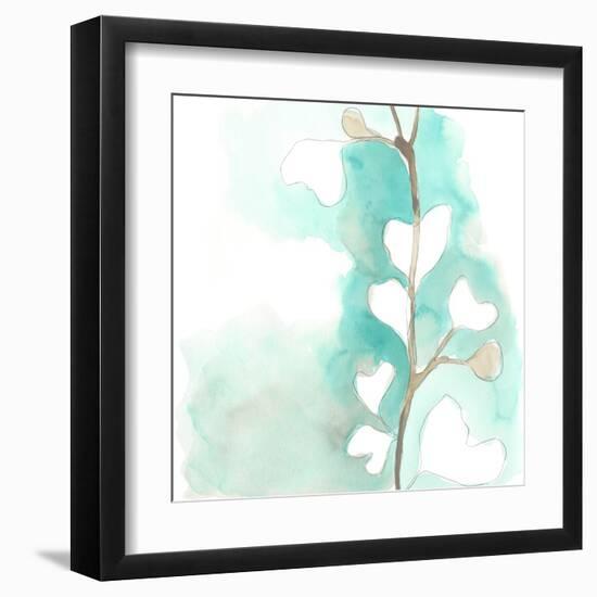 Teal and Ochre Ginko III-June Vess-Framed Art Print