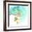 Teal and Ochre Ginko VIII-June Vess-Framed Art Print