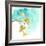 Teal and Ochre Ginko VIII-June Vess-Framed Art Print