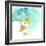 Teal and Ochre Ginko VIII-June Vess-Framed Art Print