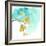 Teal and Ochre Ginko VIII-June Vess-Framed Art Print