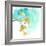 Teal and Ochre Ginko VIII-June Vess-Framed Premium Giclee Print