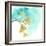 Teal and Ochre Ginko VIII-June Vess-Framed Premium Giclee Print