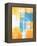 Teal And Orange Abstract Art Painting-T30Gallery-Framed Stretched Canvas