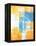 Teal And Orange Abstract Art Painting-T30Gallery-Framed Stretched Canvas