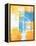 Teal And Orange Abstract Art Painting-T30Gallery-Framed Stretched Canvas