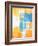 Teal And Orange Abstract Art Painting-T30Gallery-Framed Art Print