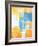 Teal And Orange Abstract Art Painting-T30Gallery-Framed Art Print