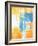 Teal And Orange Abstract Art Painting-T30Gallery-Framed Art Print