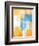 Teal And Orange Abstract Art Painting-T30Gallery-Framed Art Print