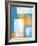 Teal And Orange Abstract Art Painting-T30Gallery-Framed Art Print