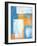 Teal And Orange Abstract Art Painting-T30Gallery-Framed Art Print